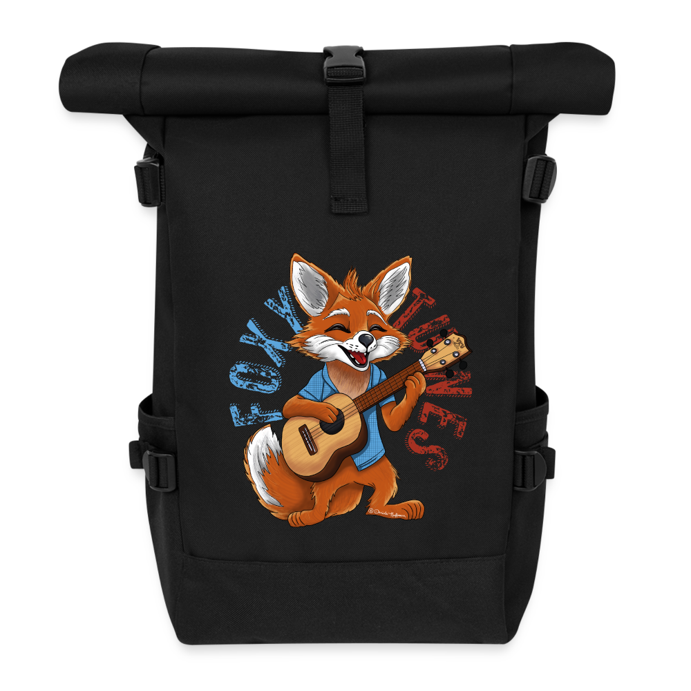 Ukulele Rolltop Rucksack - Schwarz