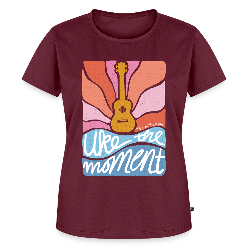 Damen Premium T-Shirt - "Uke the moment" - Burgunderrot