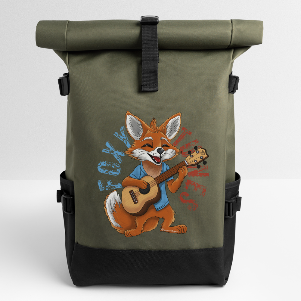 Ukulele Rolltop Rucksack - Olive/Schwarz