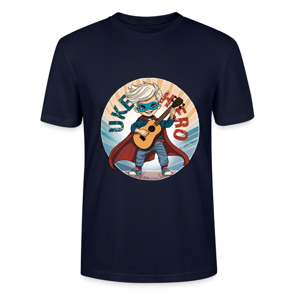 Ukulele T-Shirt Unisex - "UKE-Hero" - Navy