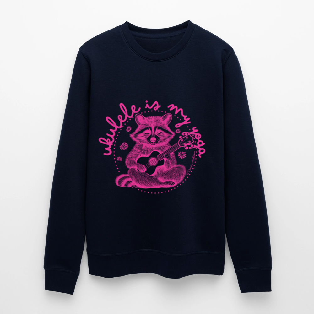 Ukulele-Sweatshirt - "Ukulele is my yoga" - Navy