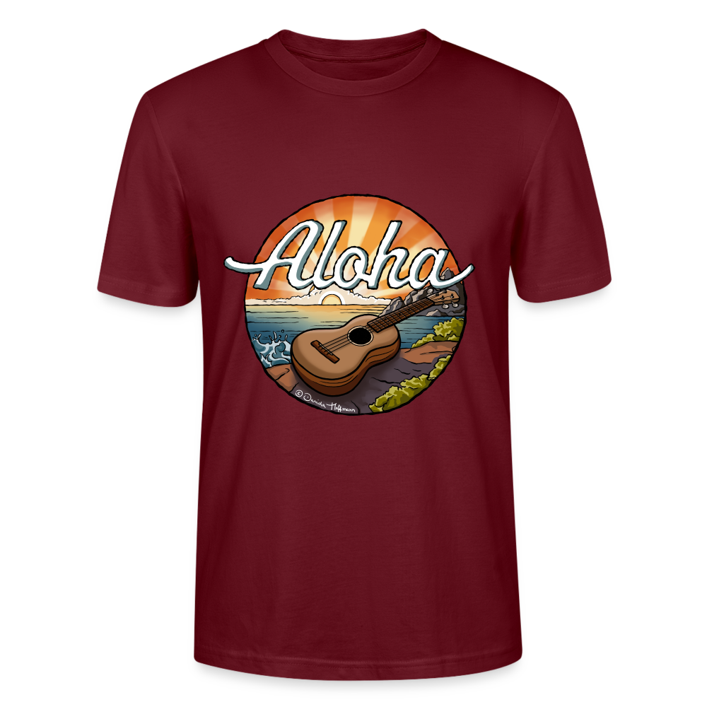 Ukulele T-Shirt Unisex - "Aloha" - Burgunderrot