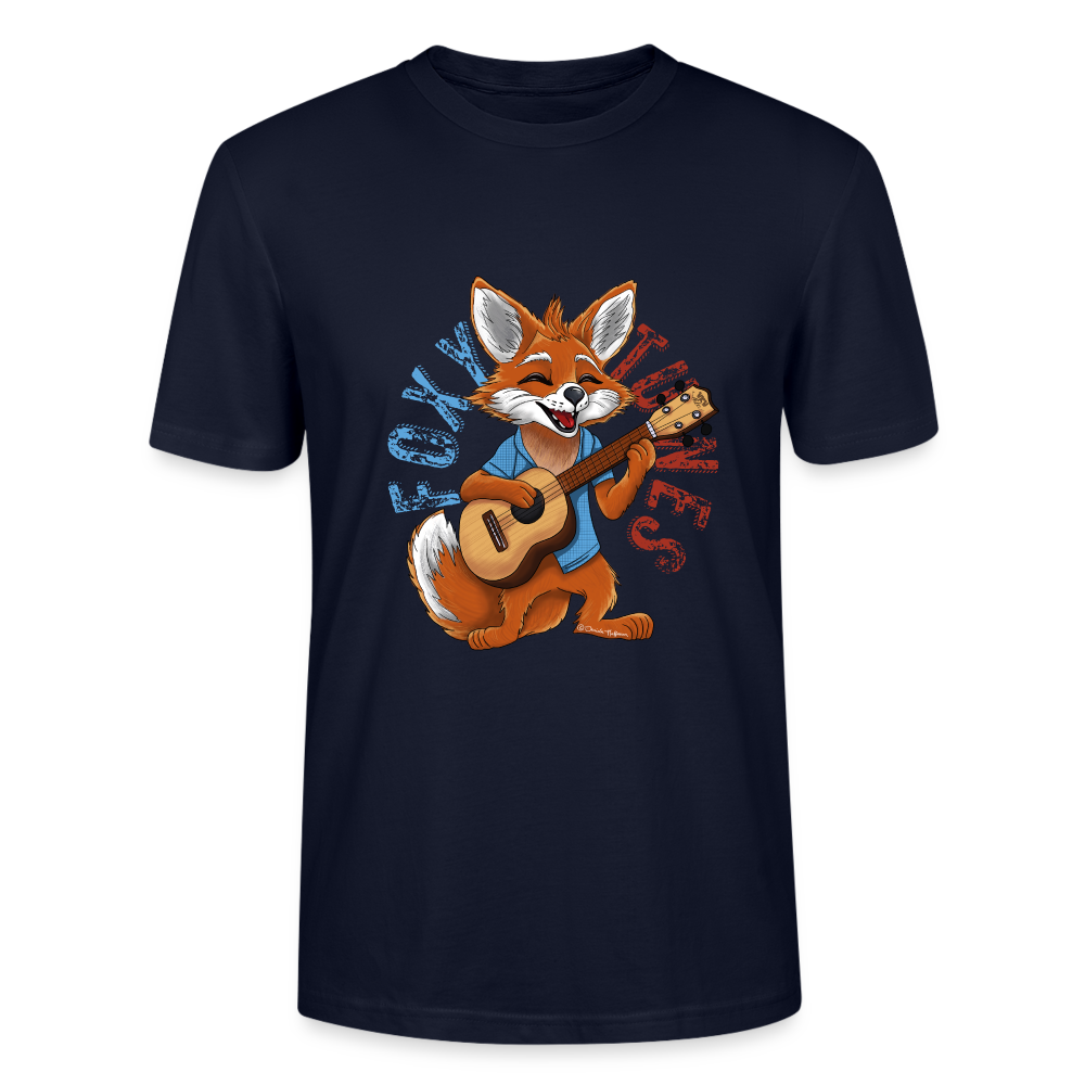 Ukulele T-Shirt Unisex - "Foxy Tunes" - Navy