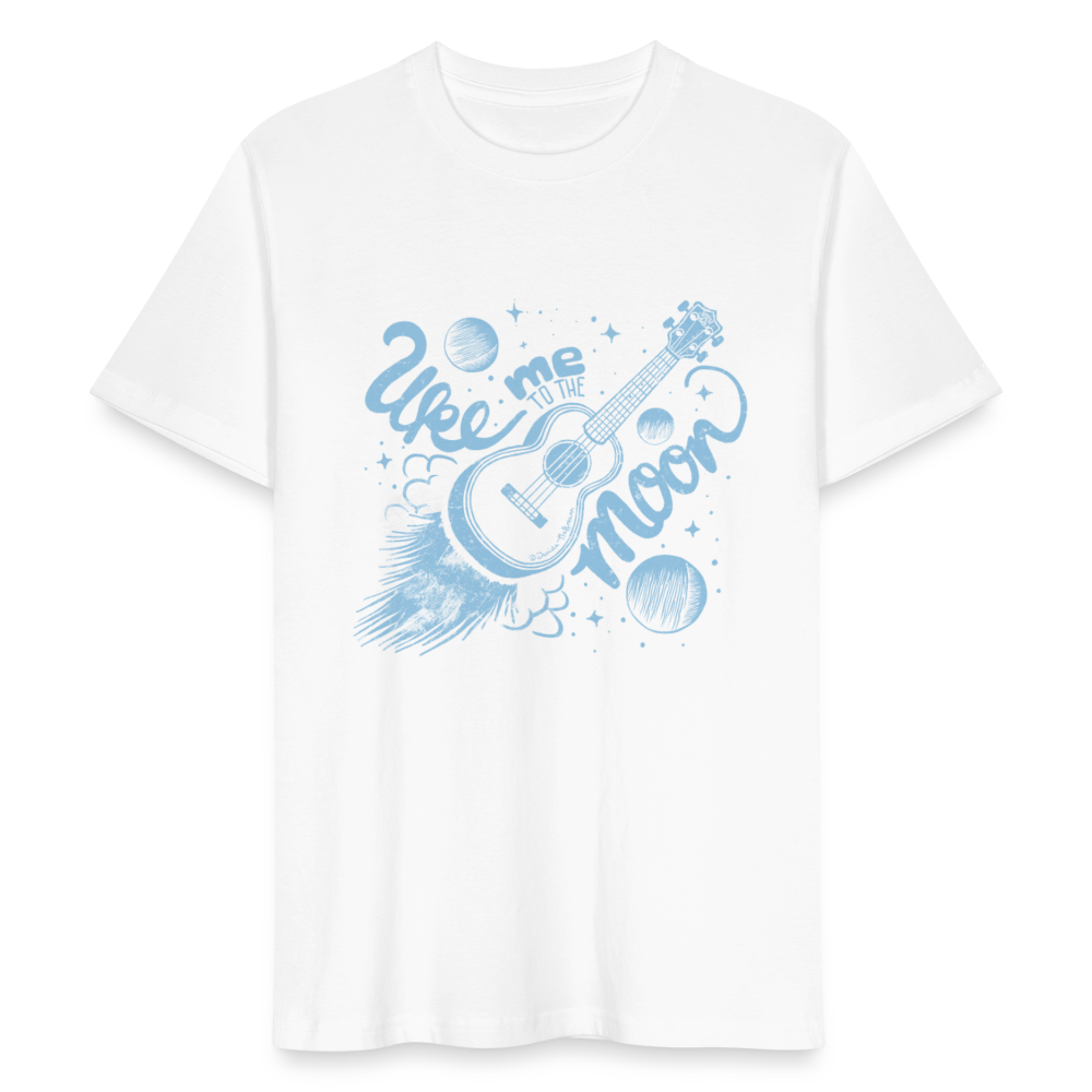 Ukulele T-Shirt Unisex - "Uke me to the moon" - Weiß