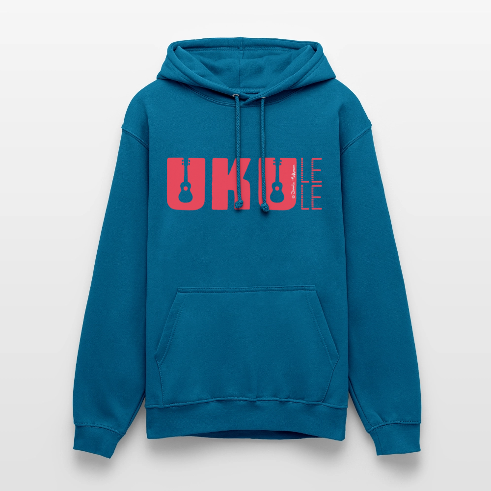 Ukulele Unisex Hoodie - "UKULELE" - Tiefseeblau