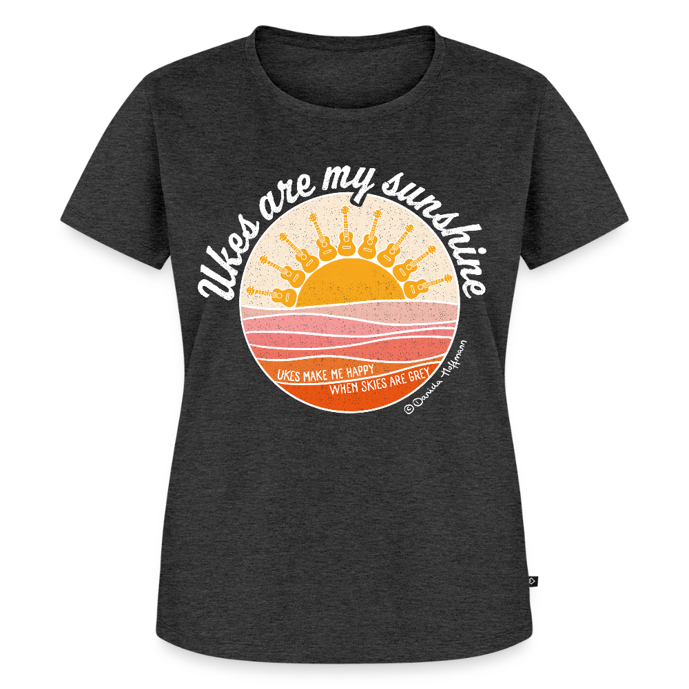 Damen Premium T-Shirt - "Ukes are my sunshine" - Anthrazit meliert