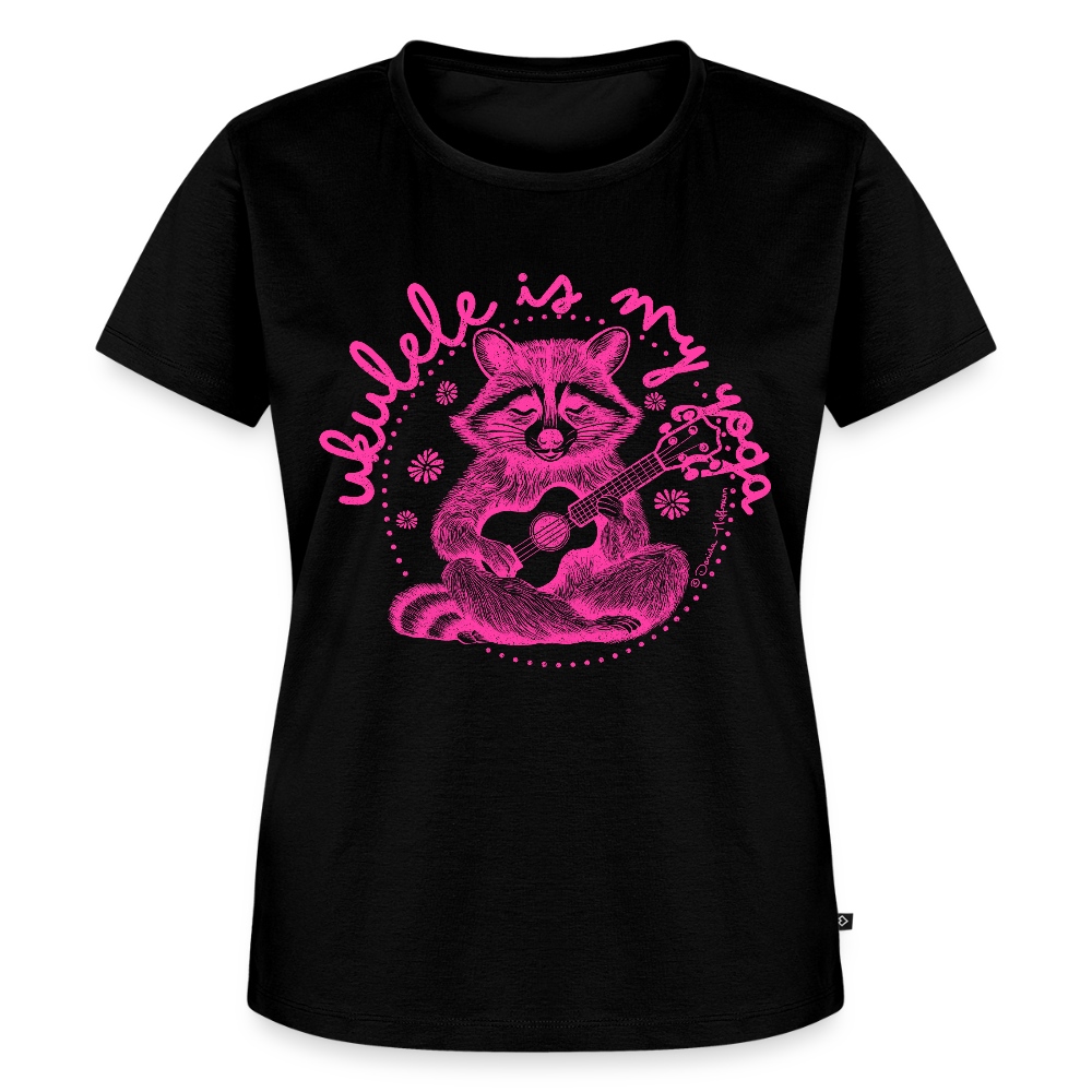 Damen Premium T-Shirt - "Ukulele is my yoga" - Schwarz