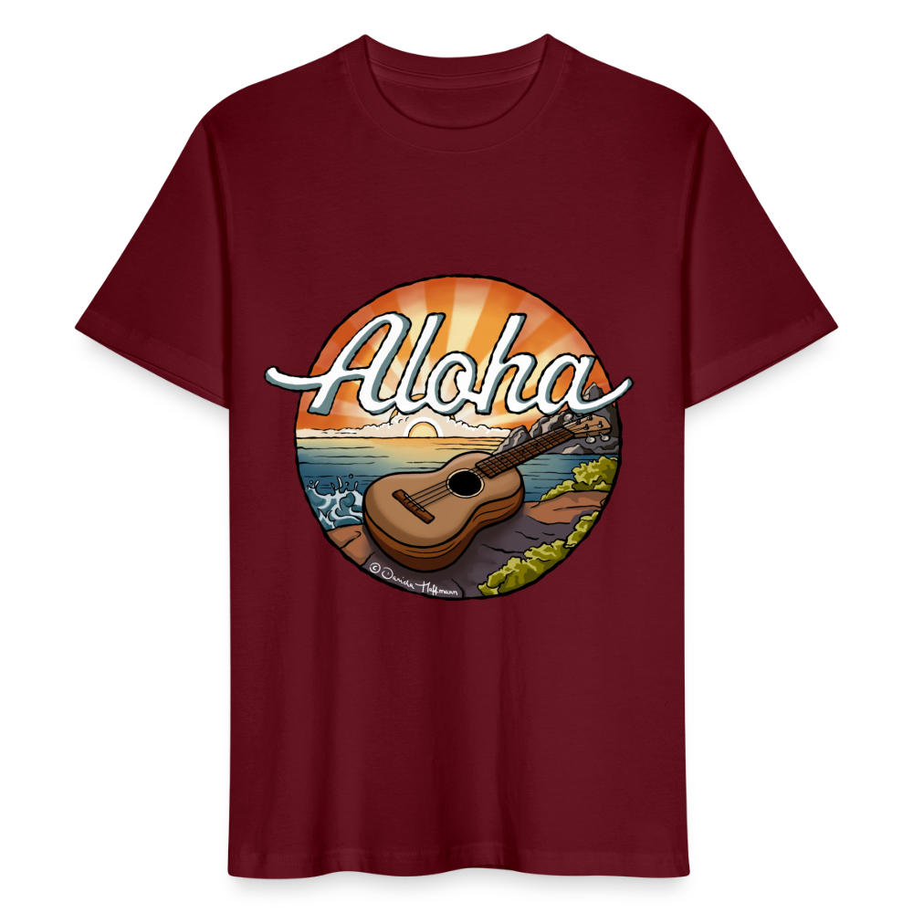 Ukulele T-Shirt Unisex - "Aloha" - Burgunderrot