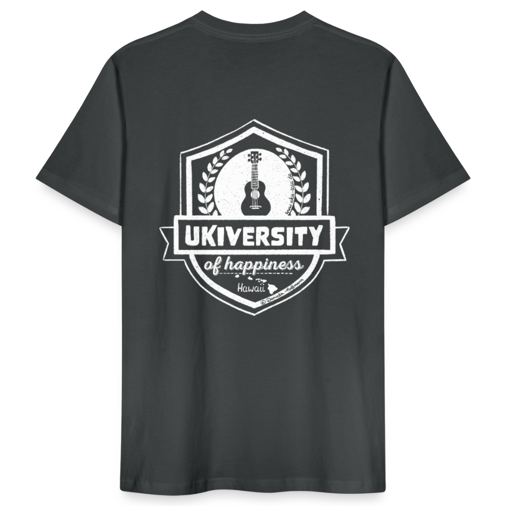 Ukulele T-Shirt Unisex - "Ukiversity of happiness" - Anthrazit