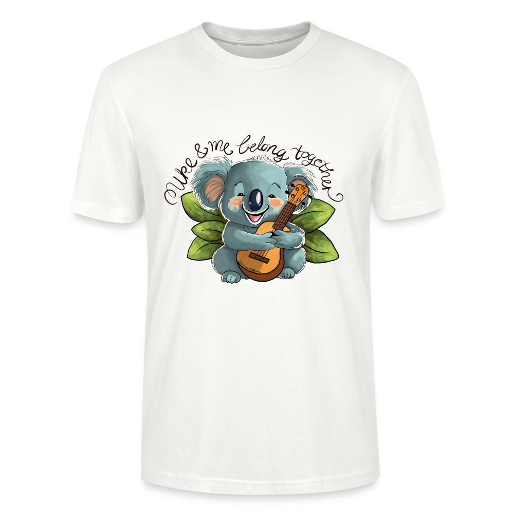 Ukulele T-Shirt Unisex - Uke & me belong together - handgezeichnetes Design - NEU - Weiß