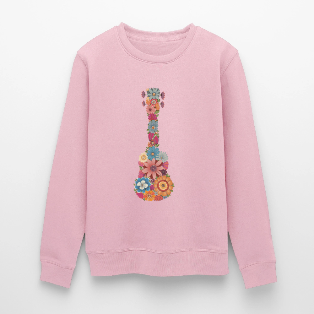 Ukulele-Sweatshirt - "Blüten-Ukulele" - Hellrosa