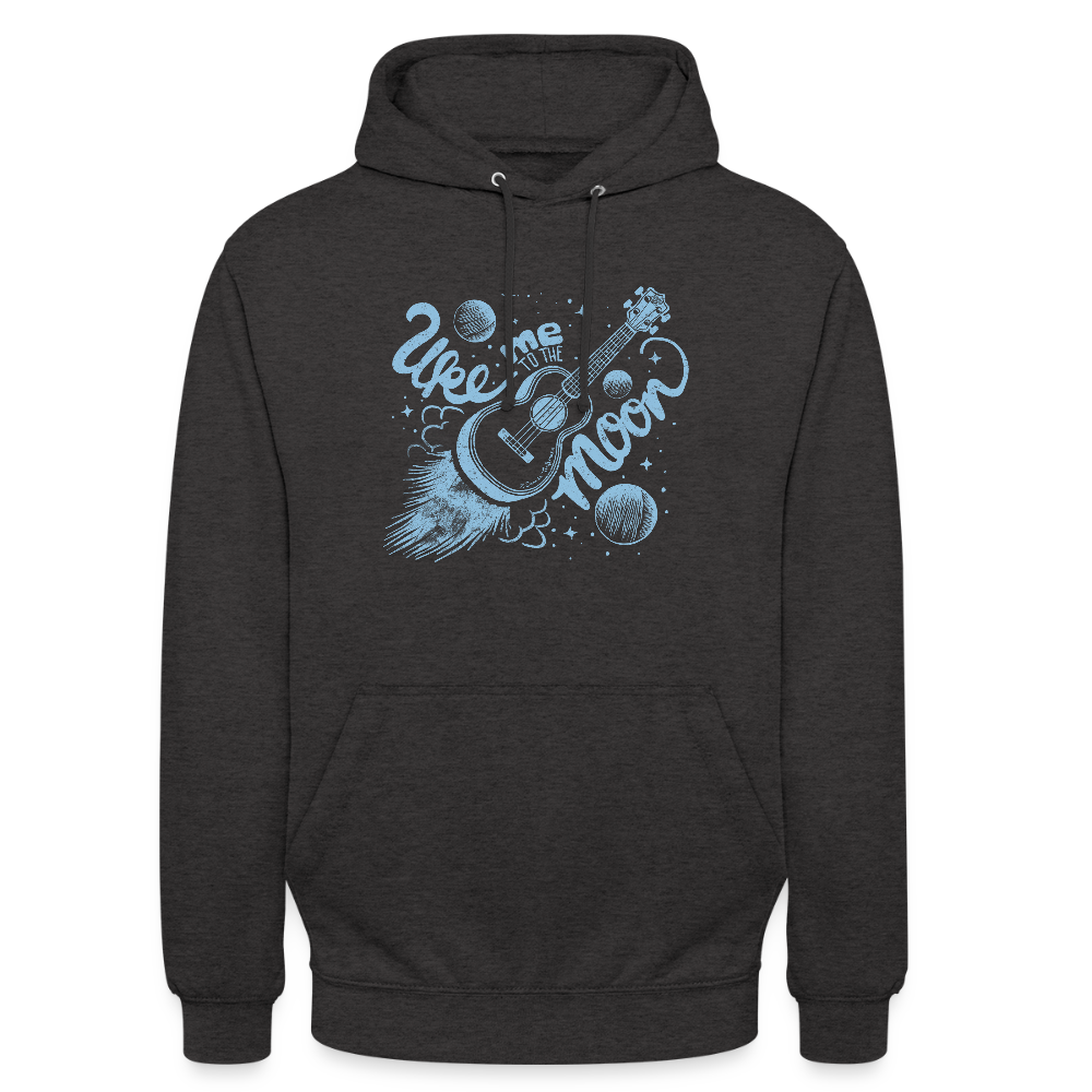 Ukulele Unisex Hoodie - "Uke me to the moon" - Anthrazit