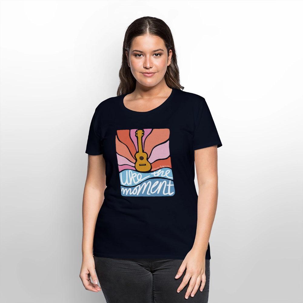 Damen Premium T-Shirt - "Uke the moment" - Navy