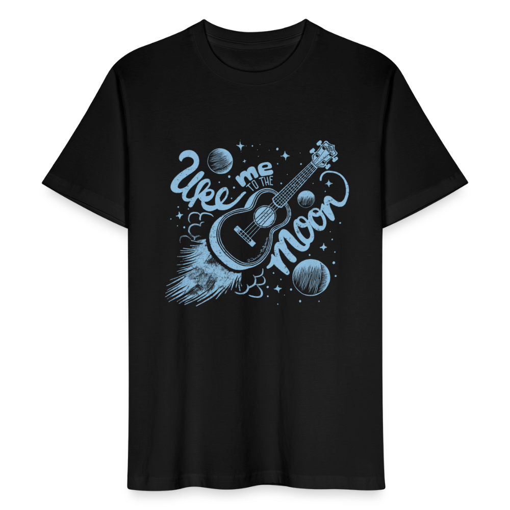 Ukulele T-Shirt Unisex - "Uke me to the moon" - Schwarz