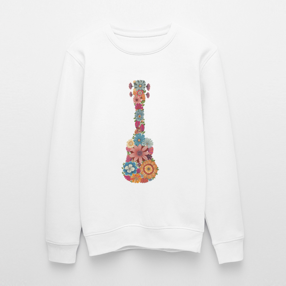 Ukulele-Sweatshirt - "Blüten-Ukulele" - Weiß