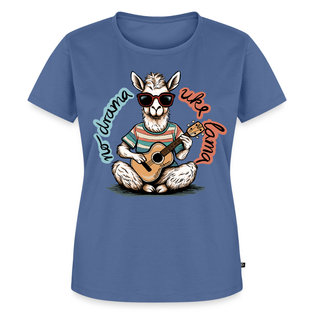 Damen Premium T-Shirt - "No drama - Uke Lama" - Taubenblau