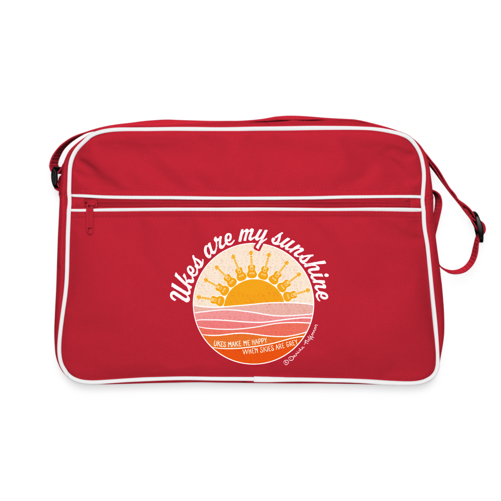Retro Tasche "Ukes are my sunshine" - Rot/Weiß