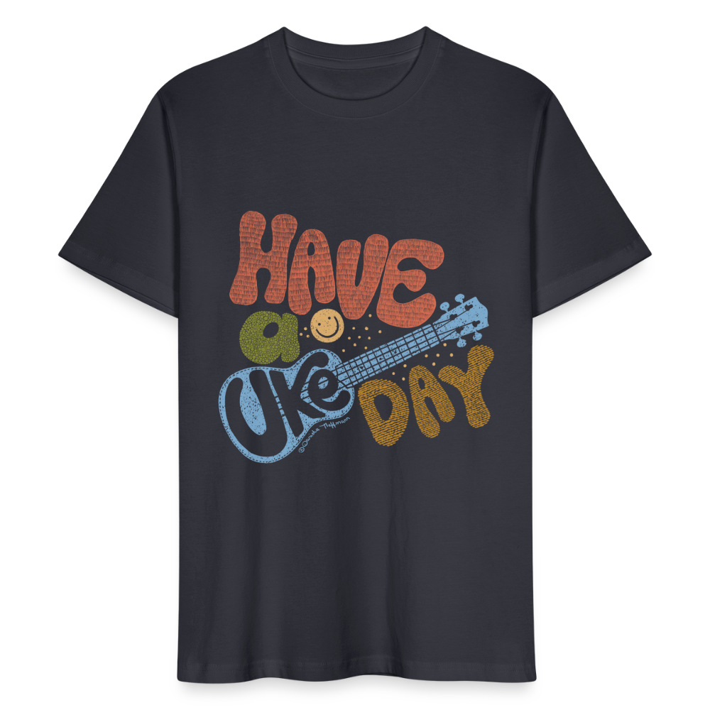 Ukulele T-Shirt Unisex - "Have a Uke Day" - Dunkles Graublau