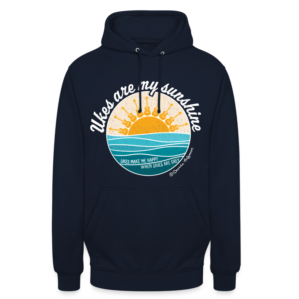 Ukulele Unisex Hoodie - "Ukes are my sunshine" - blue edition - Navy