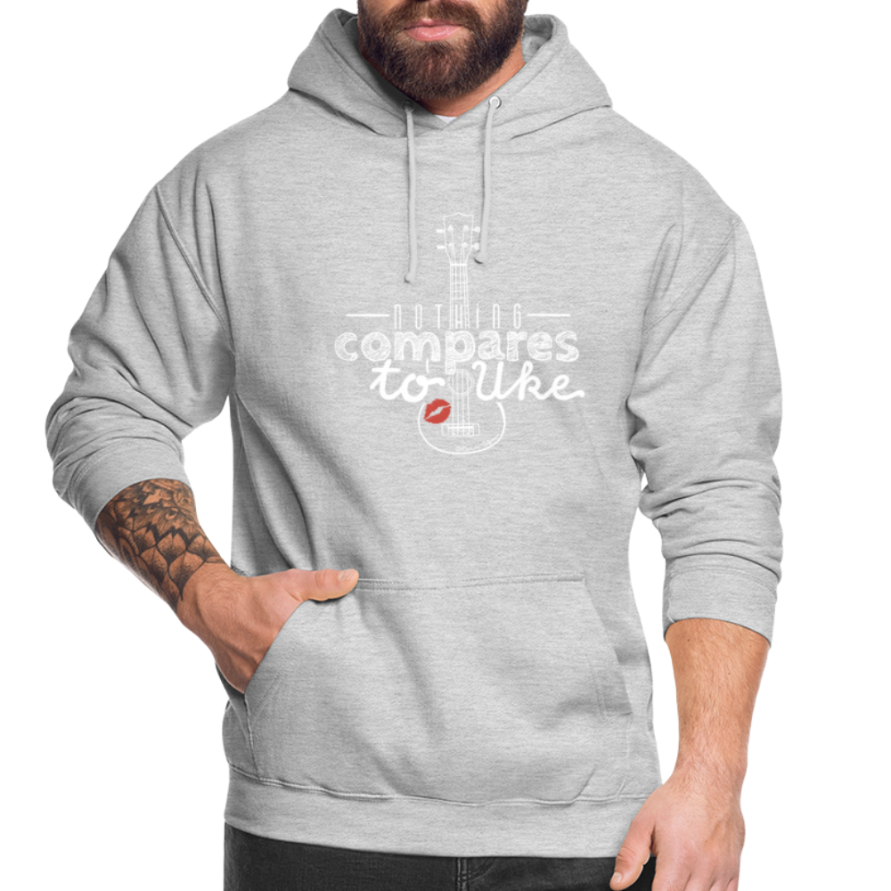 Ukulele Unisex Hoodie - "Nothing compares to Uke" - Hellgrau meliert
