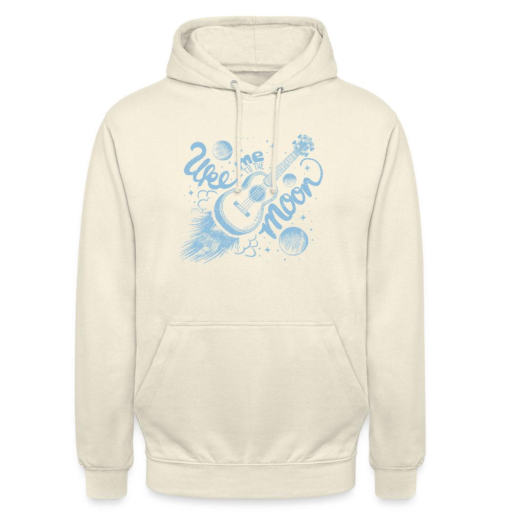 Ukulele Unisex Hoodie - "Uke me to the moon" - Vanille-Milchshake