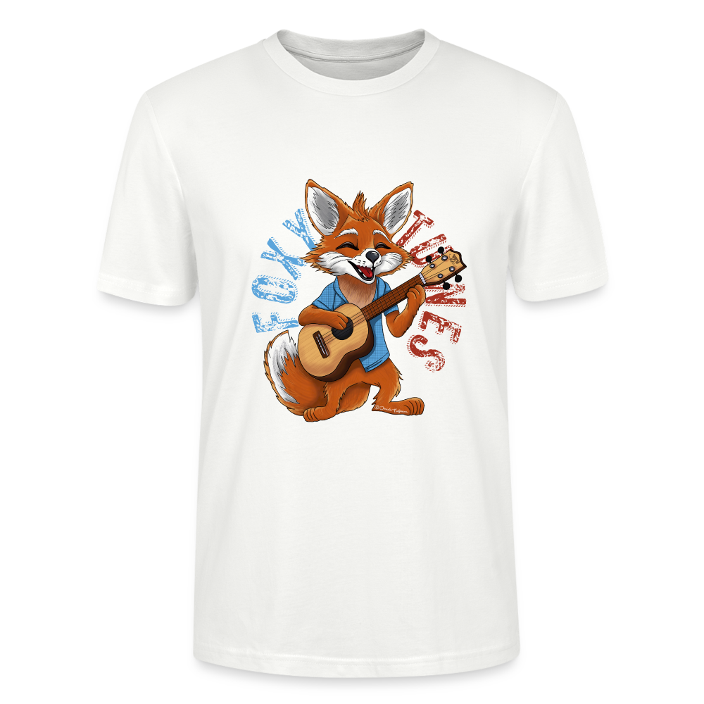 Ukulele T-Shirt Unisex - "Foxy Tunes" - Weiß
