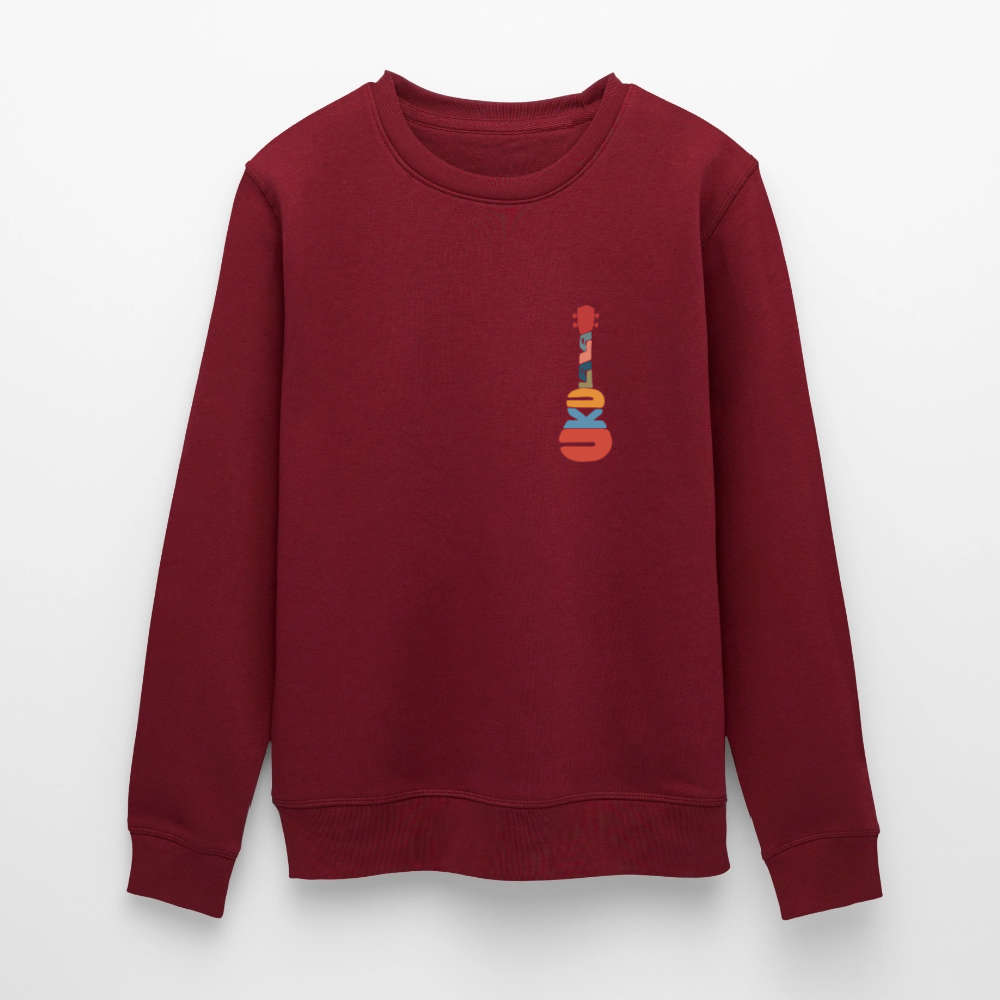 Ukulele-Sweatshirt - "Modern Flowers" - Burgunderrot