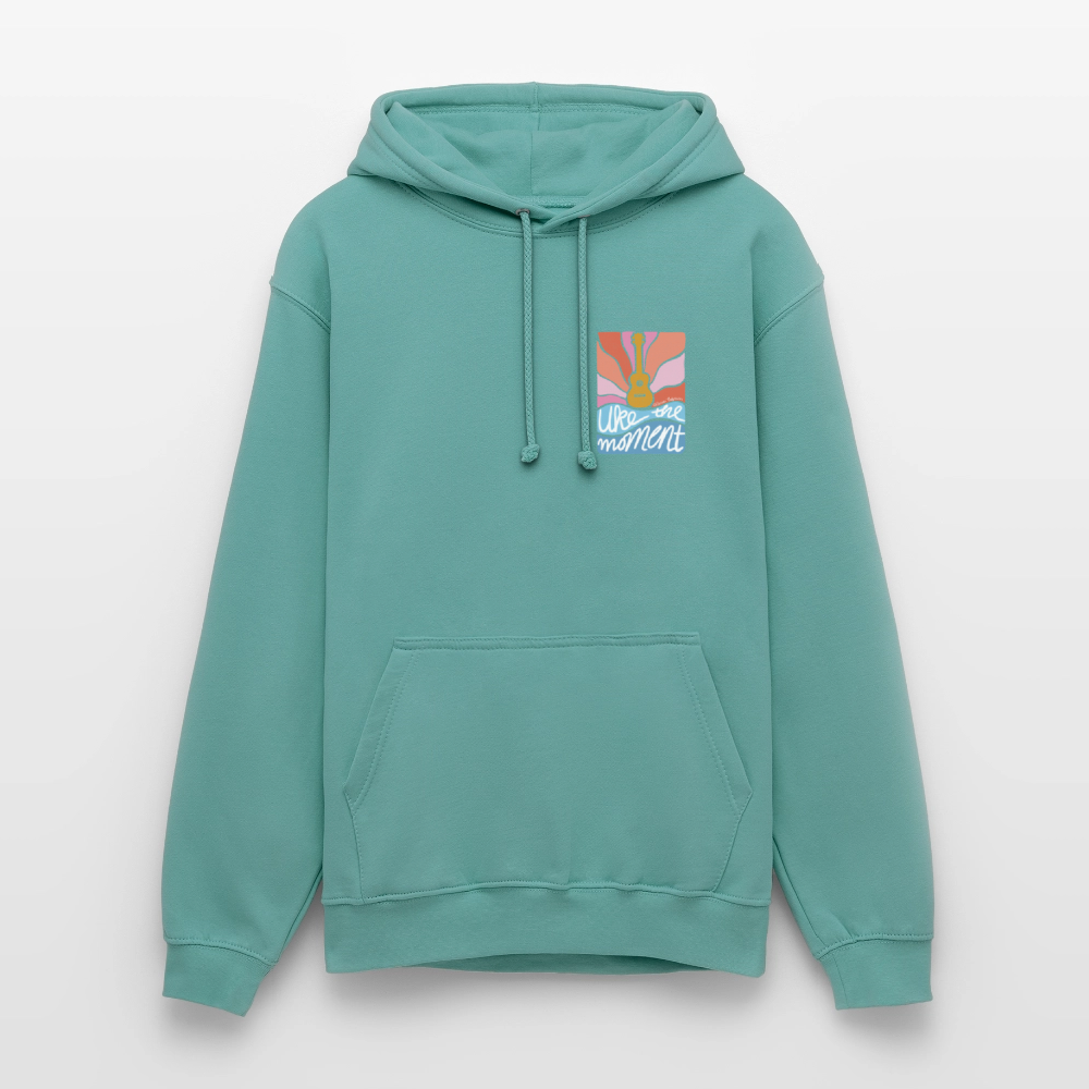 Ukulele Unisex Hoodie - "Uke the moment" - Pastelltürkis