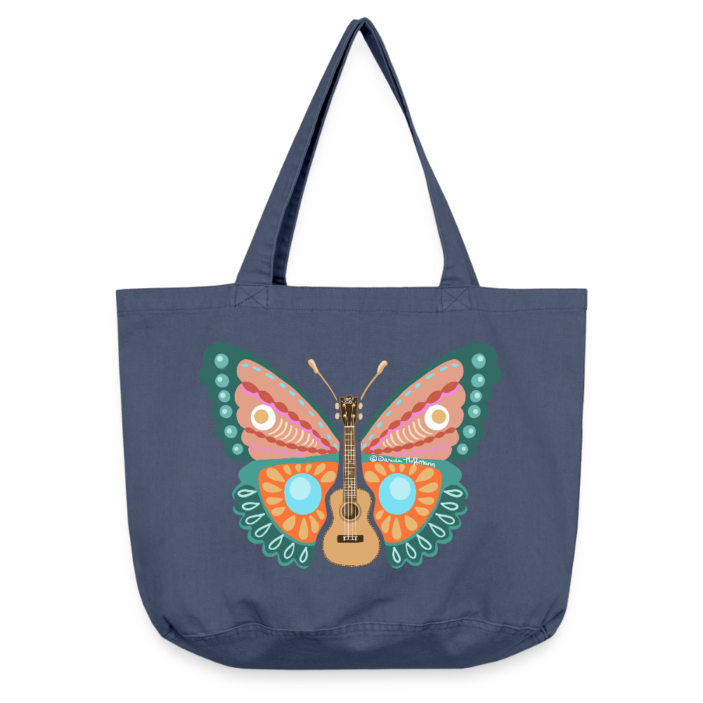 Shopper - Ukulele Schmetterling - Vintage Denim