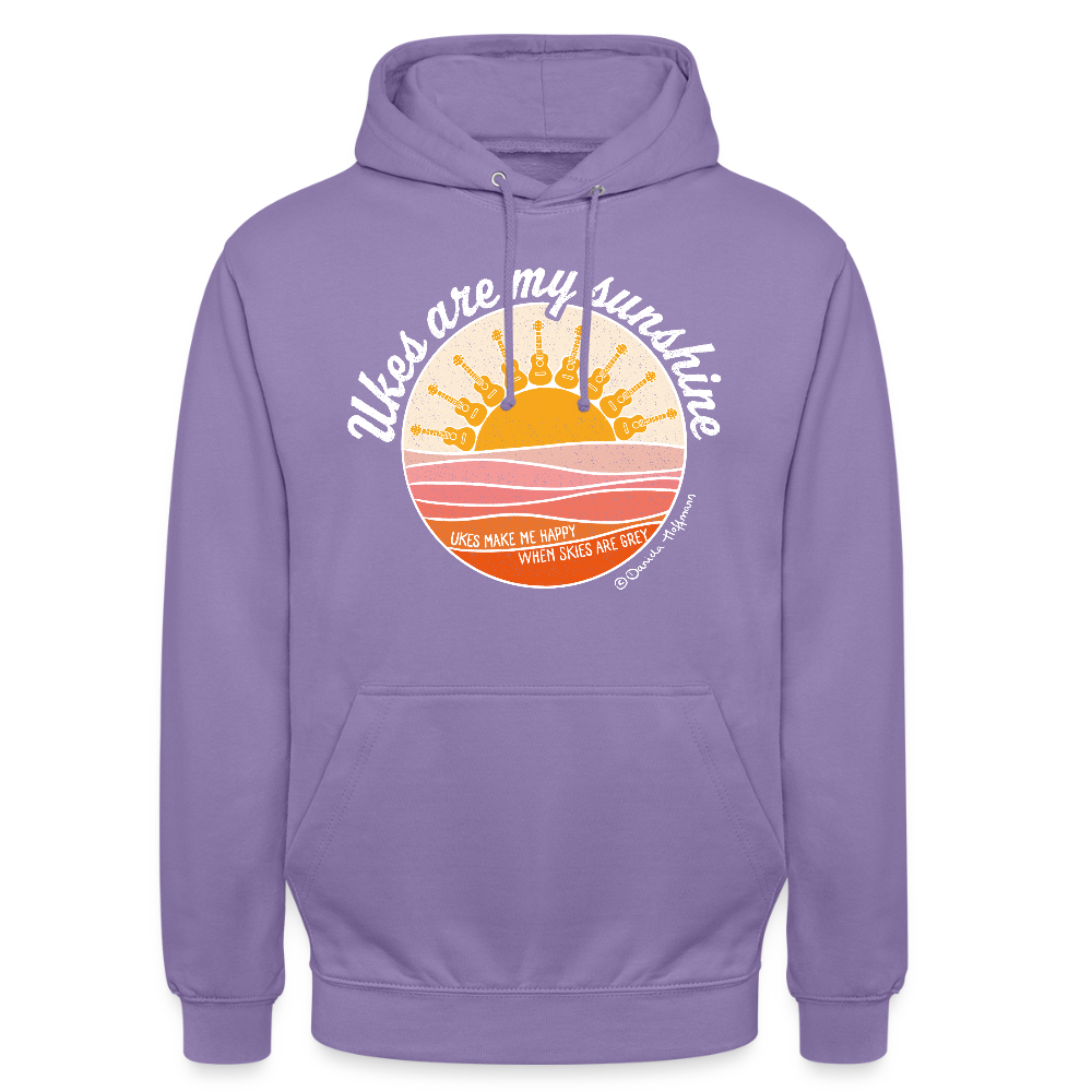 Ukulele Unisex Hoodie - "Ukes are my sunshine" - Lavendel
