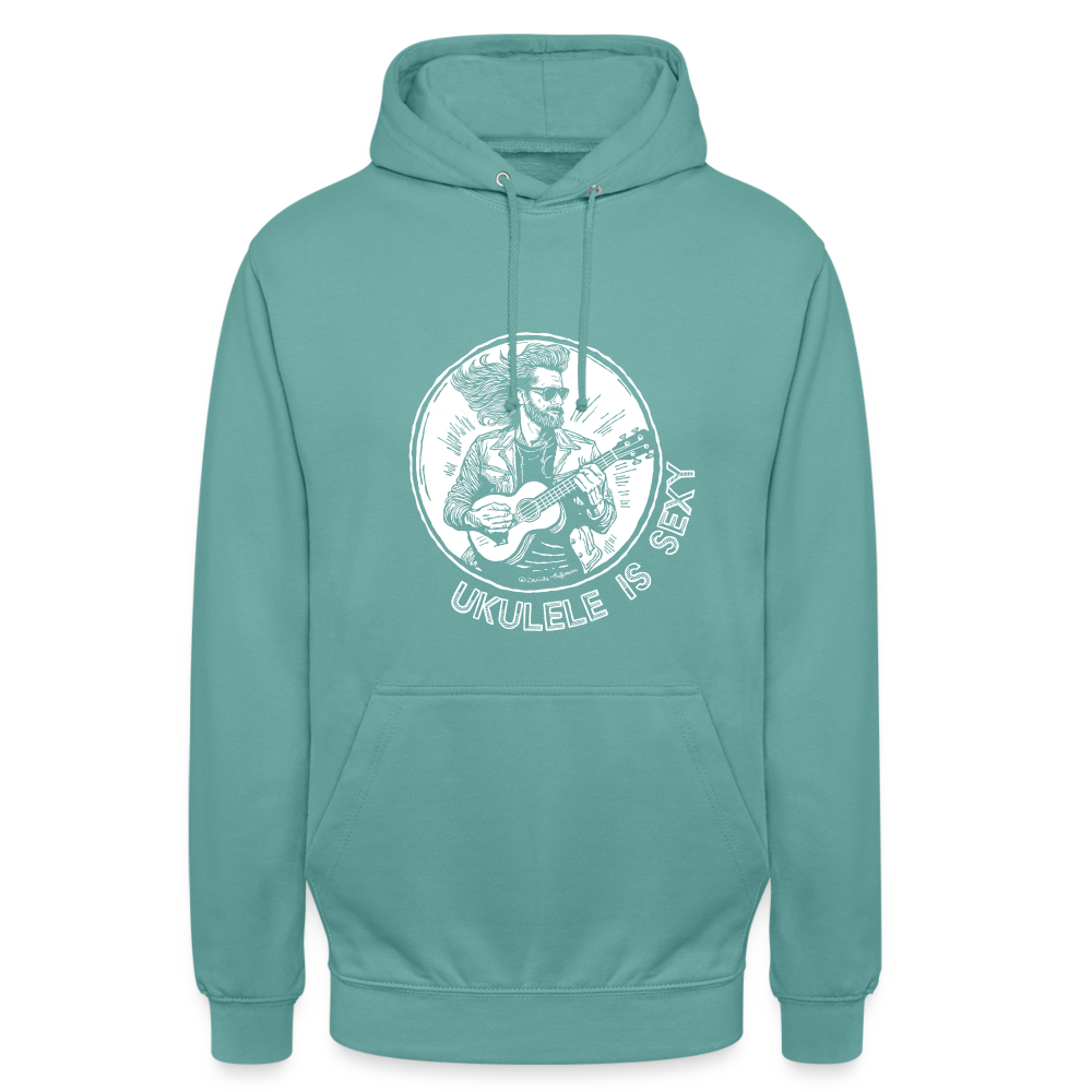Ukulele Unisex Hoodie - "Ukulele is sexy" - Pastelltürkis