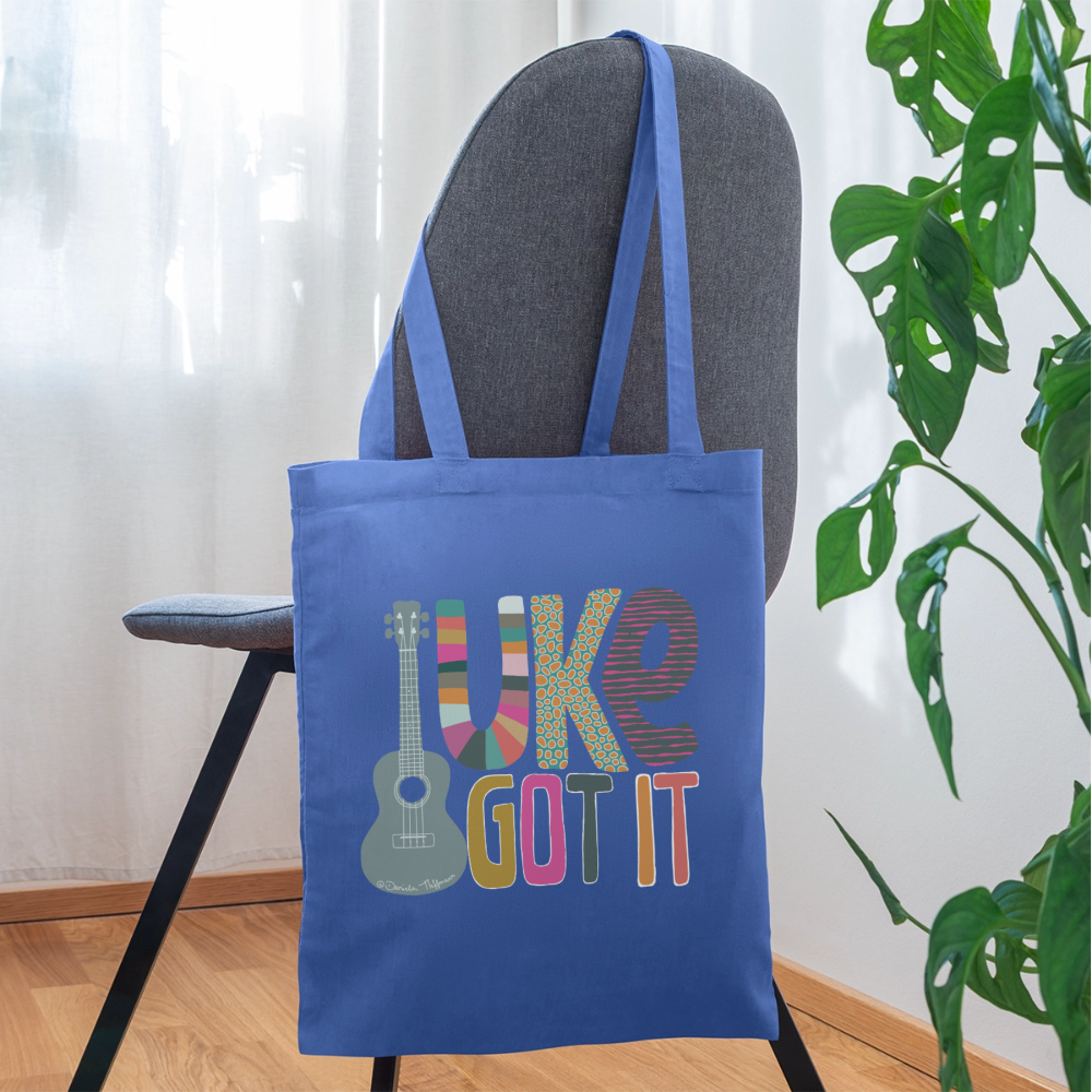 Baumwoll-Stoffbeutel "Uke got it" - Hellblau