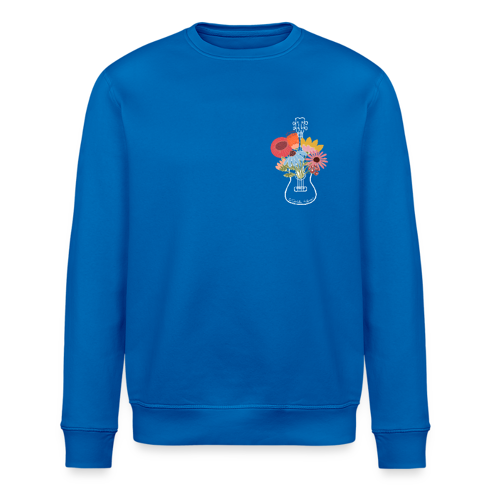 Ukulele-Sweatshirt - "Flower Power" - Königsblau
