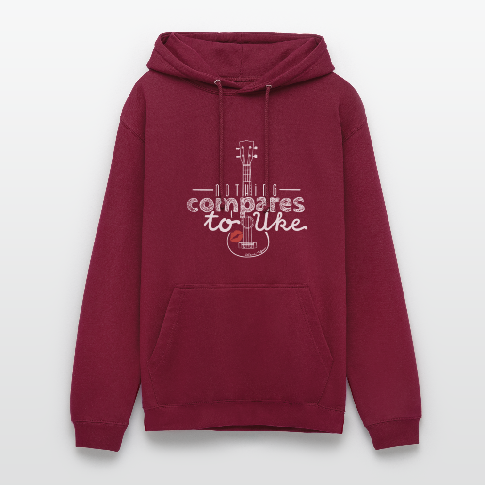Ukulele Unisex Hoodie - "Nothing compares to Uke" - Bordeaux