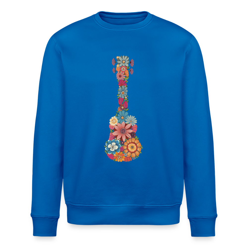 Ukulele-Sweatshirt - "Blüten-Ukulele" - Königsblau