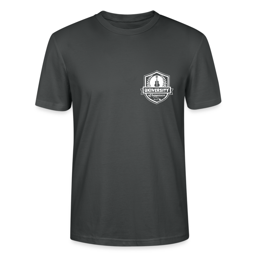Ukulele T-Shirt Unisex - "Ukiversity of happiness" - Anthrazit