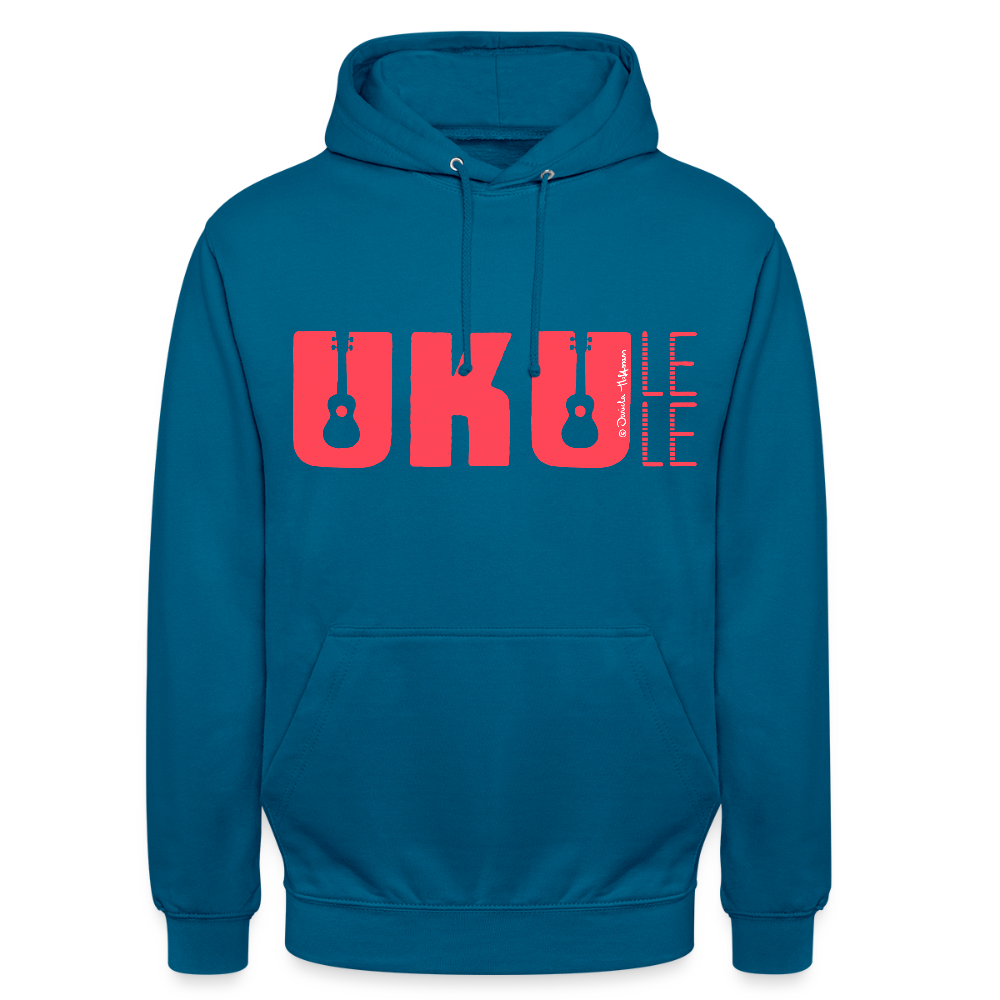 Ukulele Unisex Hoodie - "UKULELE" - Tiefseeblau
