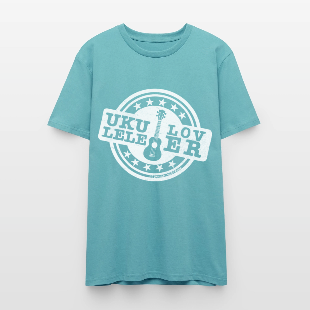 Unisex Ukulele-T-Shirt - "Let your music take flight" - Pastelltürkis