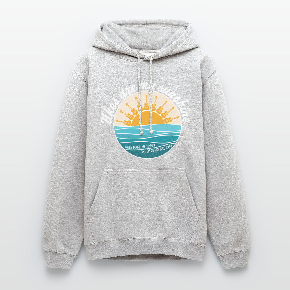 Ukulele Unisex Hoodie - "Ukes are my sunshine" - blue edition - Hellgrau meliert