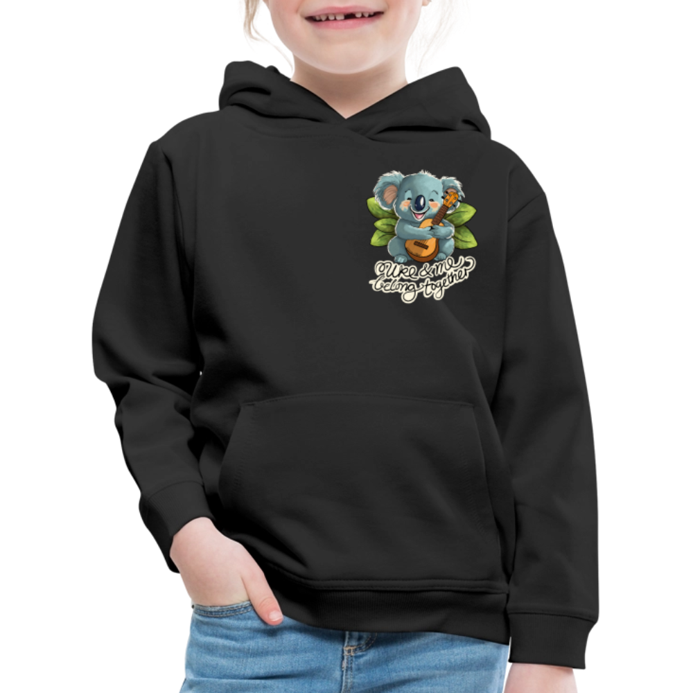 Kinder Premium Hoodie - Ukulele Faultier - Schwarz