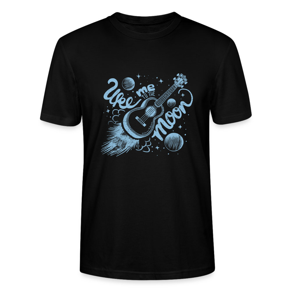 Ukulele T-Shirt Unisex - "Uke me to the moon" - Schwarz