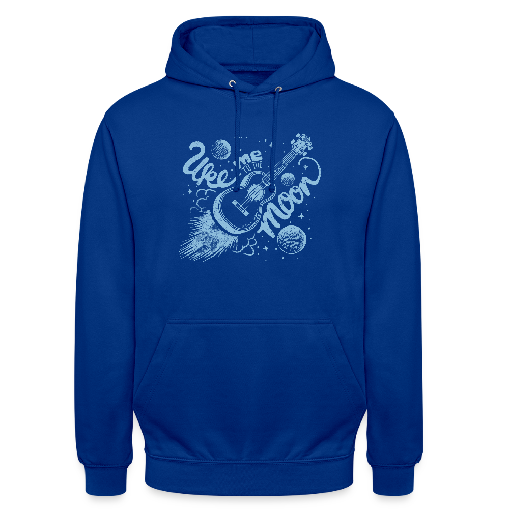 Ukulele Unisex Hoodie - "Uke me to the moon" - Royalblau
