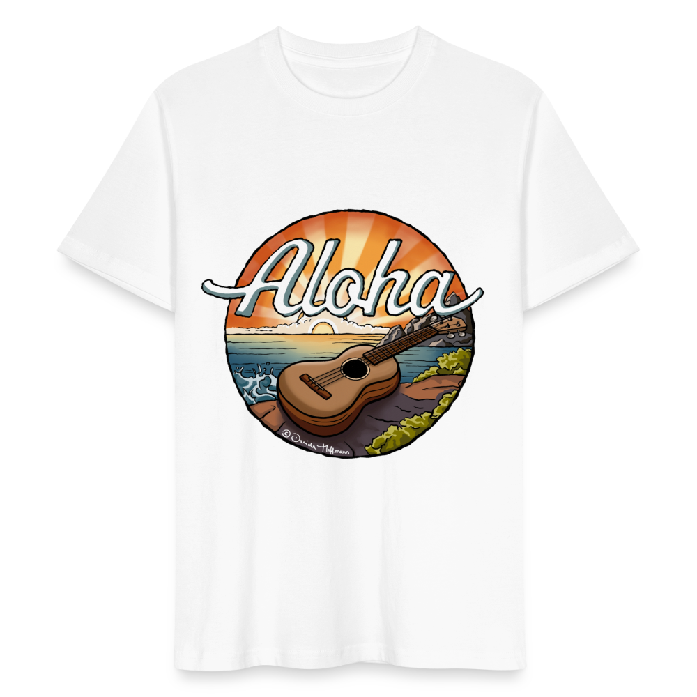Ukulele T-Shirt Unisex - "Aloha" - Weiß