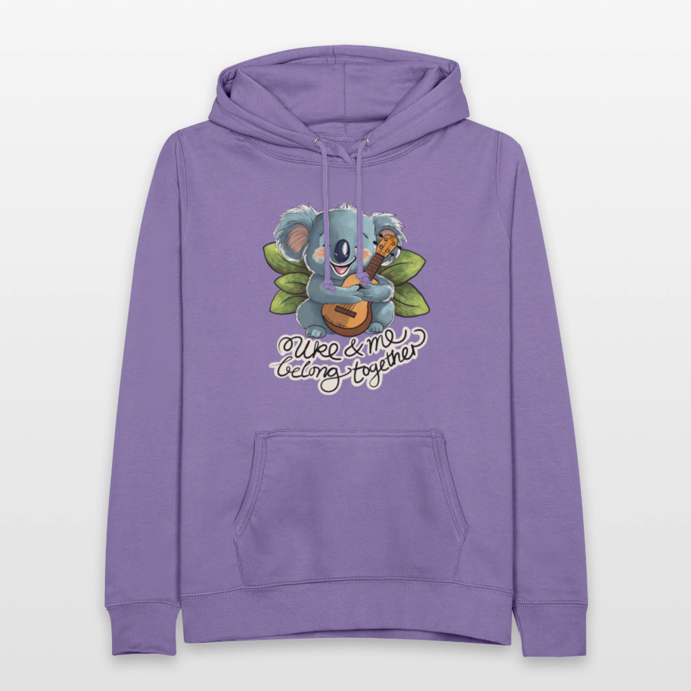 Frauen Hoodie - "Uke and me belong together" - Lavendel