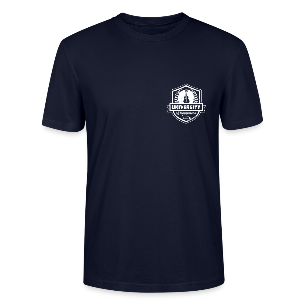 Ukulele T-Shirt Unisex - "Ukiversity of happiness" - Navy - Ukulele Geschenk
