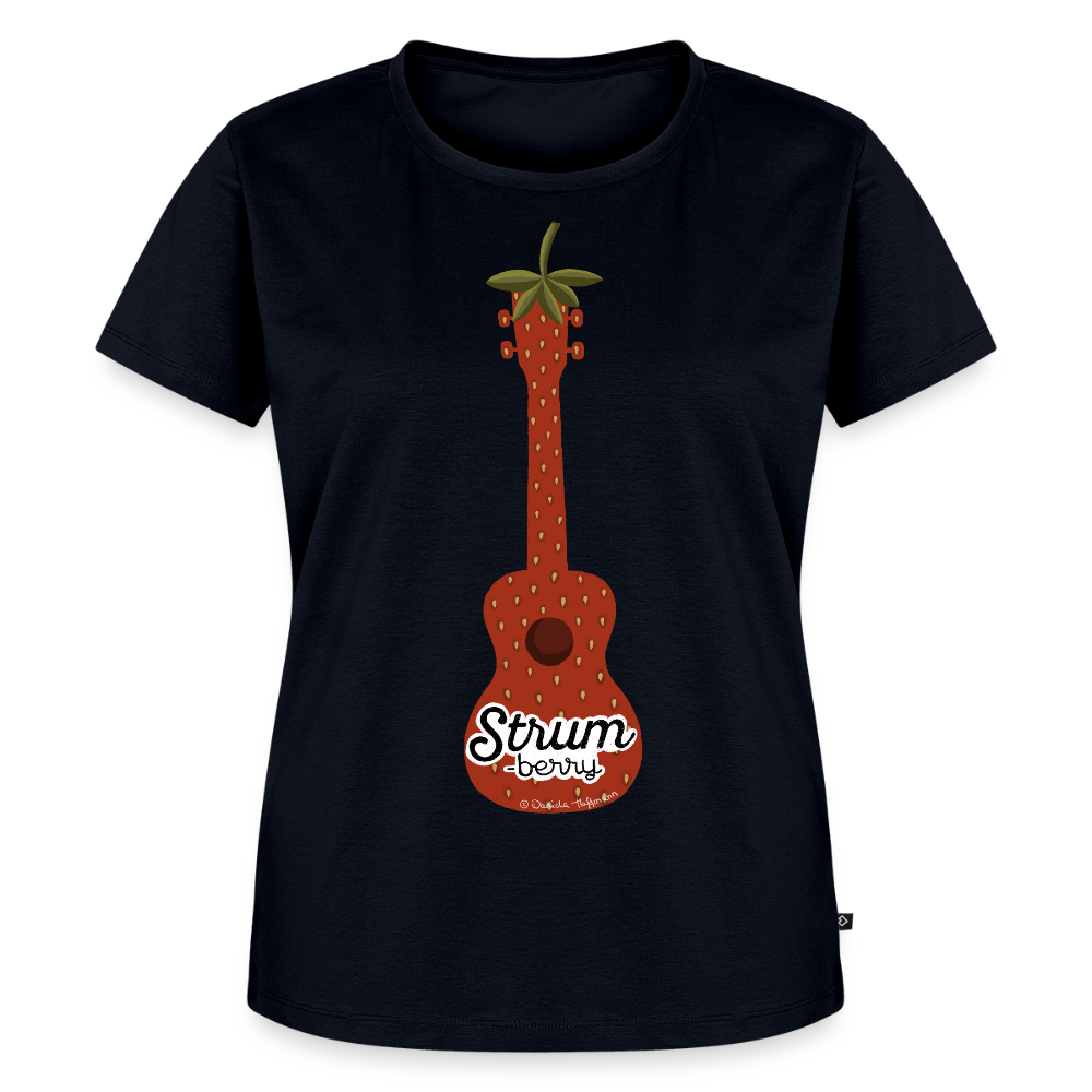 Damen Premium T-Shirt - "Strum-berry" - Navy