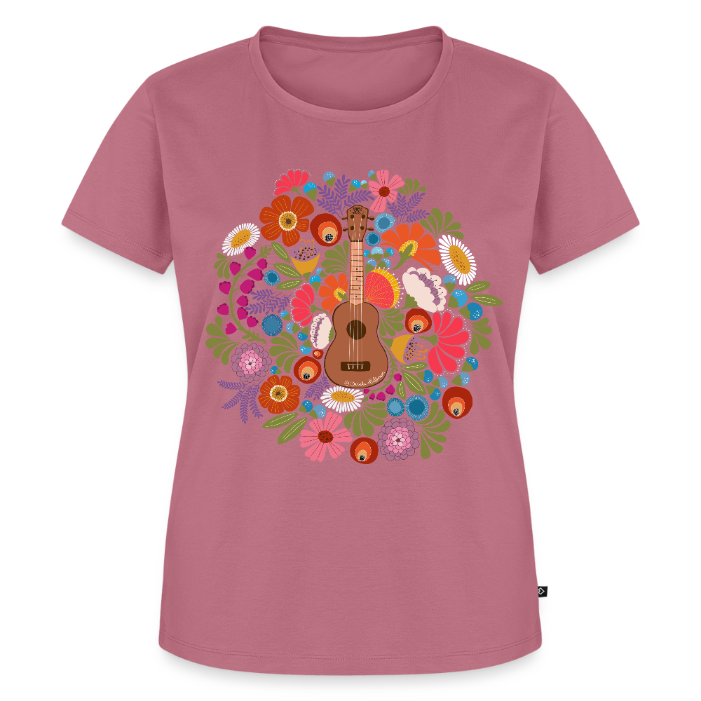 Damen Premium T-Shirt - Ukulele im Blumenmeer - Mauve