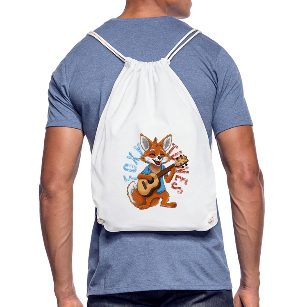 Ukulele Turnbeutel - Ukulele-Fuchs - handgezeichnetes Design - Weiß