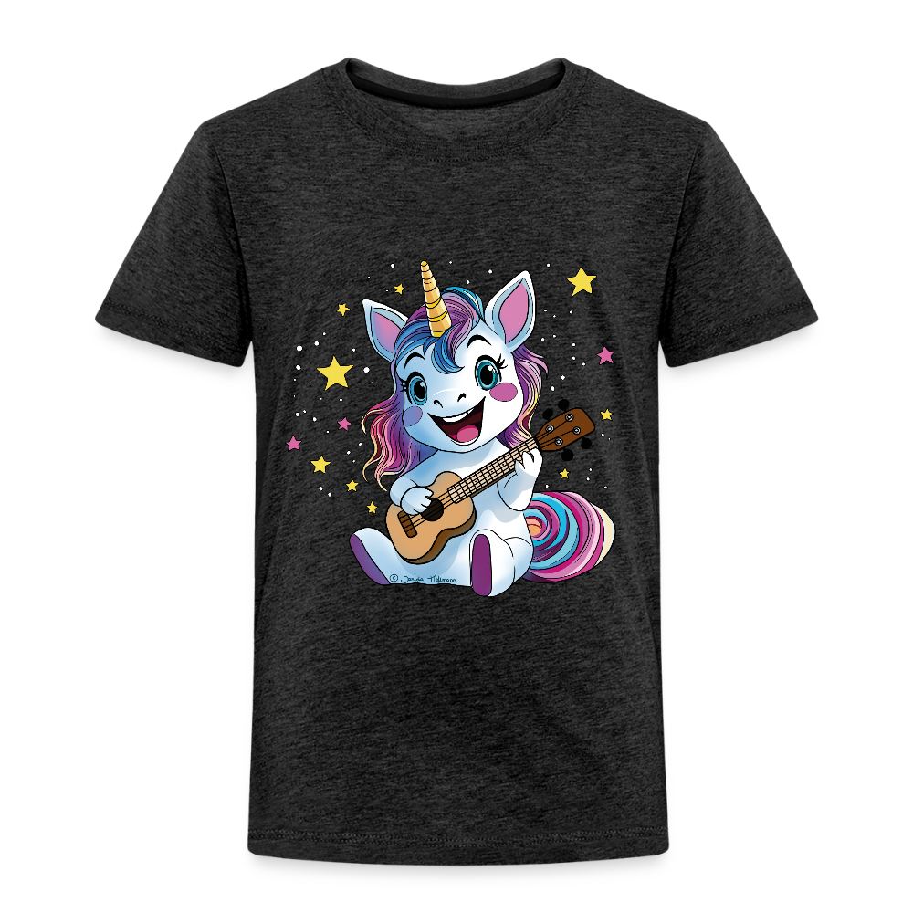 Kinder Premium T-Shirt "Ukulele-Einhorn" - Anthrazit