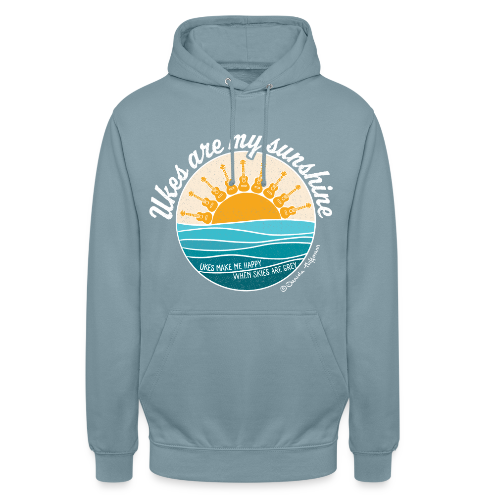 Ukulele Unisex Hoodie - "Ukes are my sunshine" - blue edition - Nebelblau
